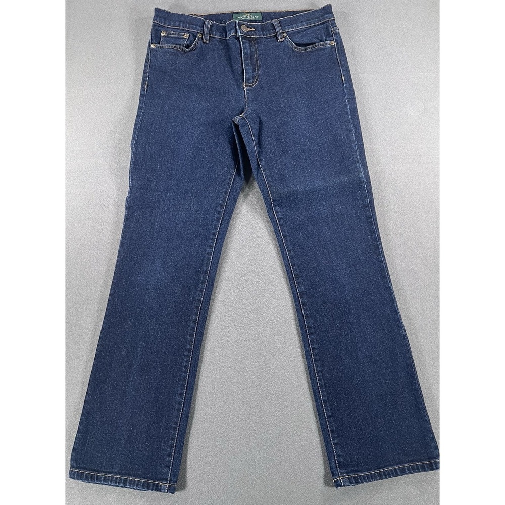 Lauren Ralph Lauren Women Classic Straight Dark Wash Stretch Jeans 10 Blue